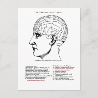 Medicinska humaniora Phrenology Vykort