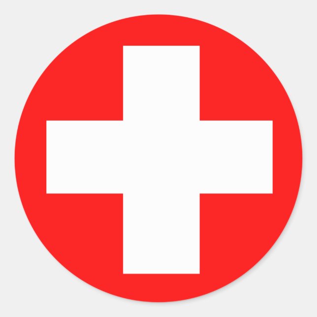 Medicinska Kor Runt Klistermärke (Framsida)