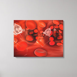 Medicinska Nanobots i bloodstreamen Canvastryck