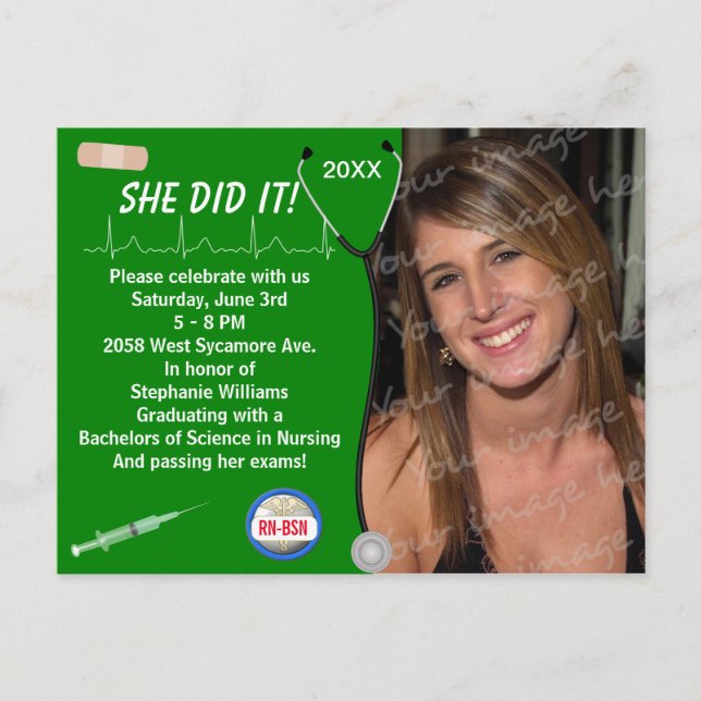 Medicinska Och Sjuksköterske Utbildningens Examen  Meddelande Vykort (Framsida)