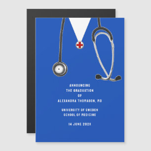 Medicinska Skolans Examen Meddelande Magnetisk Inbjudningskort