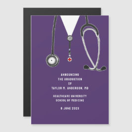 Medicinska Skolans Examenstillkännagivande  Magnetisk Inbjudningskort
