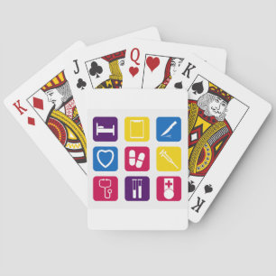 Medicinska symboler som leker kort spelkort