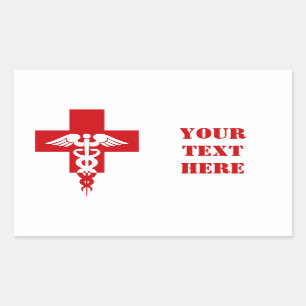 Medicinska yrkesmässiga klistermärkear, skrädda rektangulärt klistermärke