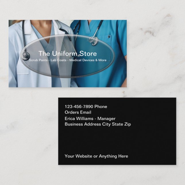 Medicinskt arbete - enhetlig försäljning och servi visitkort (Fram/baksida)