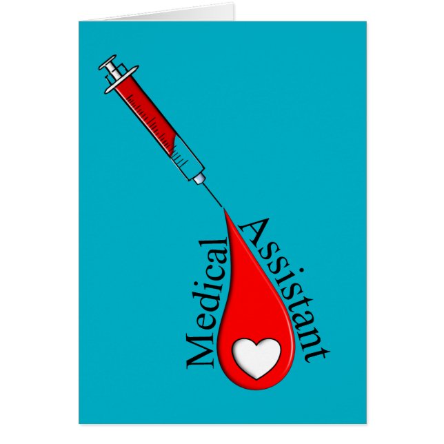 Medicinskt assistentblod tappar konst hälsningskort (Framsidan)