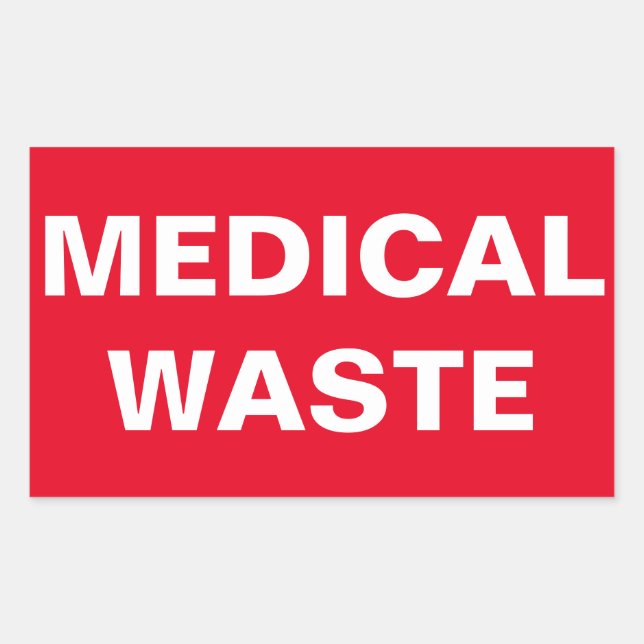 Medicinskt Avfallsmärke Rektangulärt Klistermärke (Framsida)