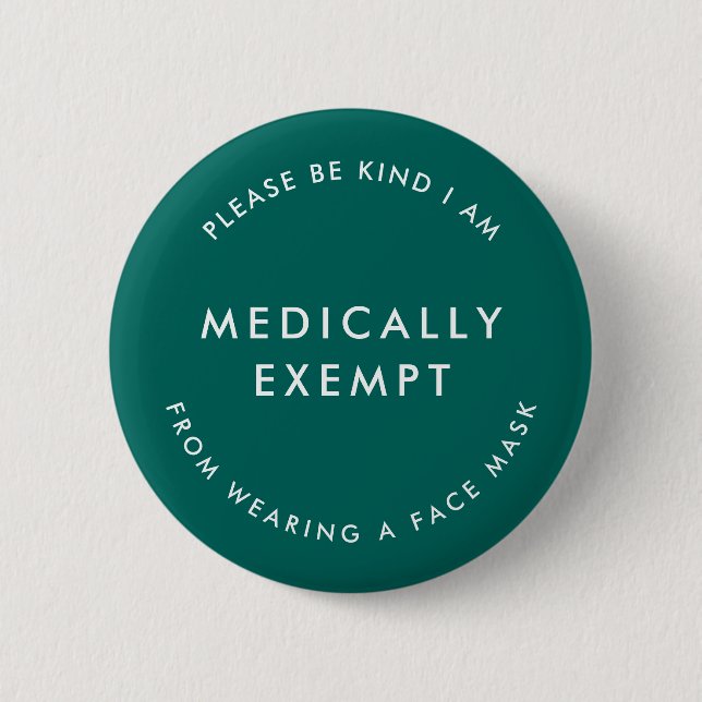 Medicinskt befriad från att bära en Ansikte-mask | Knapp (Framsida)