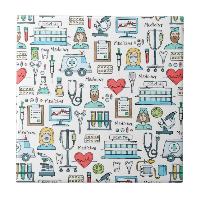Medicinskt designmönster kakelplatta (Framsidan)