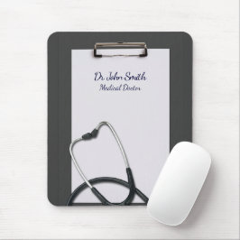 Medicinskt Grått Clipboard med stetoskocope Musmatta