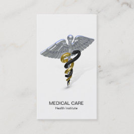 Medicinskt guld för silverCaduceussvart - Visitkort