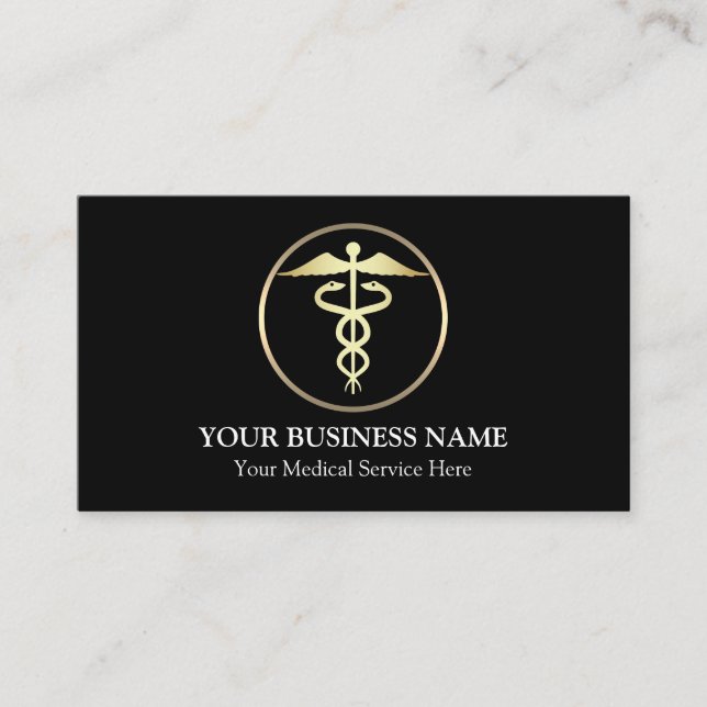 Medicinskt kaducé-symbol visitkort (Framsida)