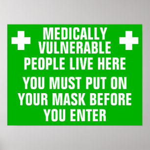 Medicinskt sårbar Bära A mask Poster
