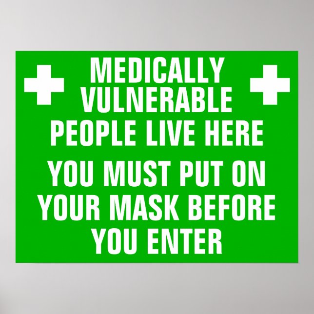 Medicinskt sårbar Bära A mask Poster (Framsidan)