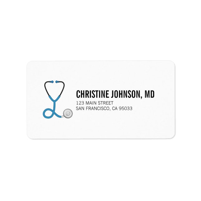 Medicinskt statiskt skoskop | Doktor Nurse Returad Adressetikett (Framsidan)