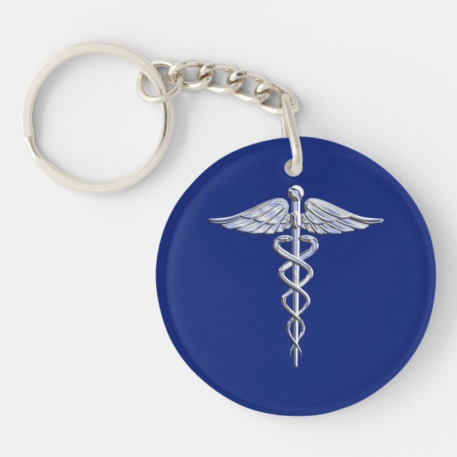 Medicinskt symbol för kromstilCaduceus på (Framsidan)