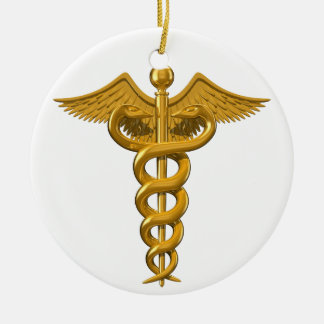 Medicinskt symbol julgransprydnad keramik