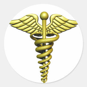 Medicinskt symbol runt klistermärke