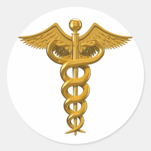 Medicinskt symbol runt klistermärke