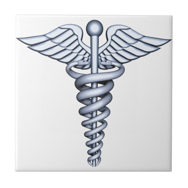 Medicinskt symbolsilver kakelplatta (Framsidan)