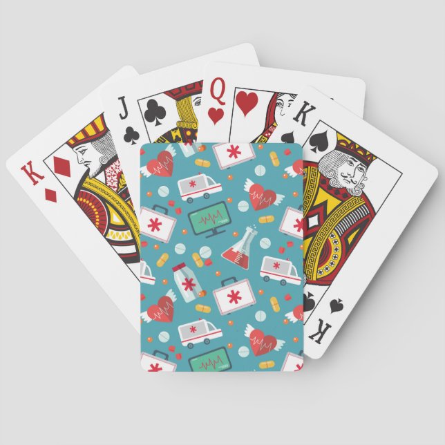 Medicinskt symbolsmönster casinokort (Baksidan)