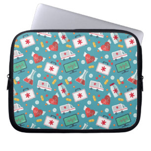 Medicinskt symbolsmönster laptop fodral