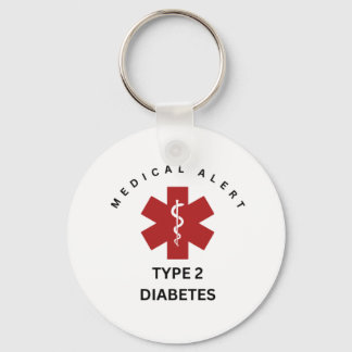 MEDICINSKT VARNINGSTYP AV TYP 2 DIABETES KEYCHAIN NYCKELRING
