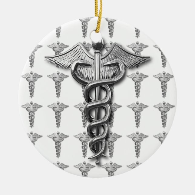 Medicinskt yrkesymbol julgransprydnad keramik (Framsidan)