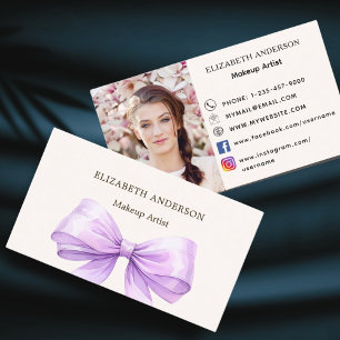 Mediefoto för lavender-butik qr-kod social visitkort