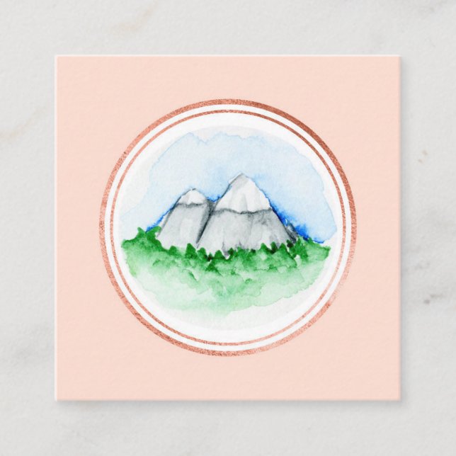 Medieikon för Ro Guld och Rosa Händelser Social Fyrkantigt Visitkort (Framsida)