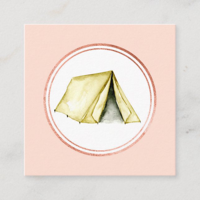 Medieikon för Ro Guld och Rosa Händelser Social Fyrkantigt Visitkort (Framsida)