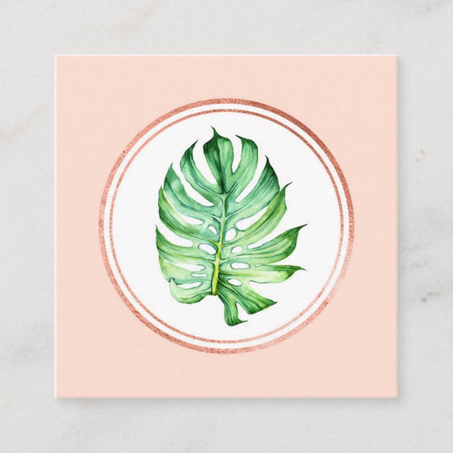 Medieikon för Ro Guld och Rosa Händelser Social Fyrkantigt Visitkort (Framsida)