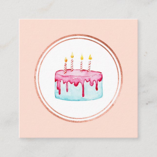 Medieikon för Ro Guld och Rosa Händelser Social Fyrkantigt Visitkort (Framsida)