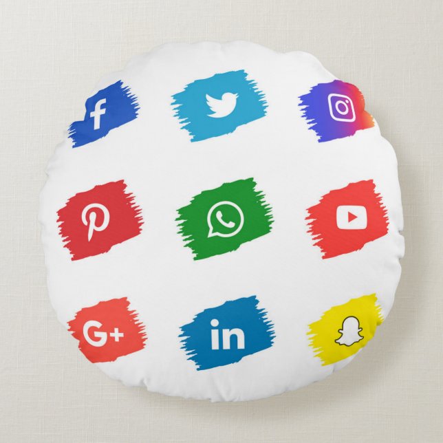 Medieikon för social rund kudde (Framsidan)