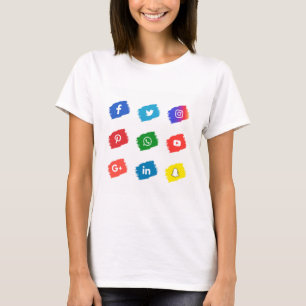 Medieikon för social t shirt