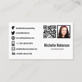 Medieikoner för QR-kodfoto och social Visitkort
