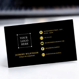 Medieikoner i Black guld Logotyp Modern Social Visitkort