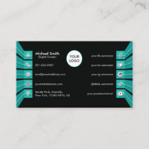 Medieikoner i Teal Grönt Social minimalistisk Mode