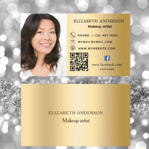 Medieikonpremie för Guld-fotot Qr-kod social Visitkort