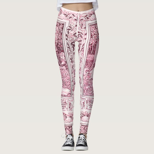 MEDIELAR Dam och Knight, Rosa Vit Blommigt Leggings (Framsida)