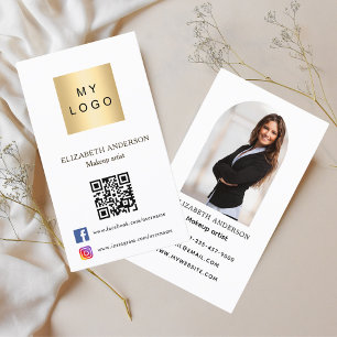 Mediemärke för social i fotopatch Qr-kod färg Visitkort