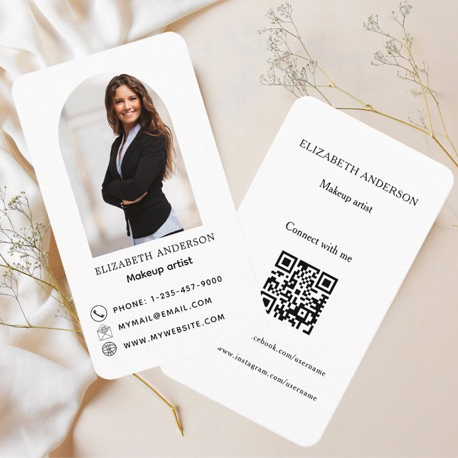 Mediemärke för social i fotopatch Qr-kod färg Visitkort (Skapare uppladdad)