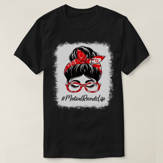 Medieposter Bleached Messy Bun-utvärderingsDa T Shirt (Design framsida)