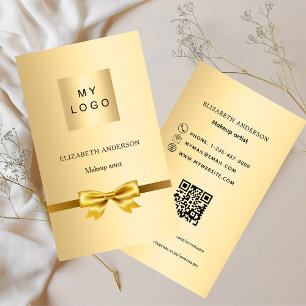 Mediepremie för Guld-logotyp Qr-kod social Visitkort