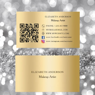 Mediepremie för guld Qr-kod social Visitkort