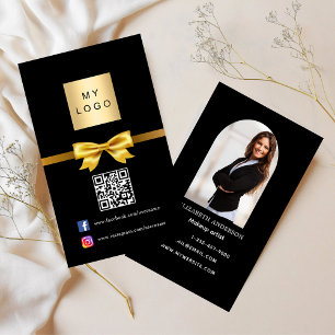 Mediepremie för svart guld-båge, Qr social Visitkort