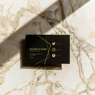 Medierna Black och guld social Visitkort