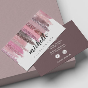 Medierna nagel polska Glitter Salon Maniboyi Socia Visitkort