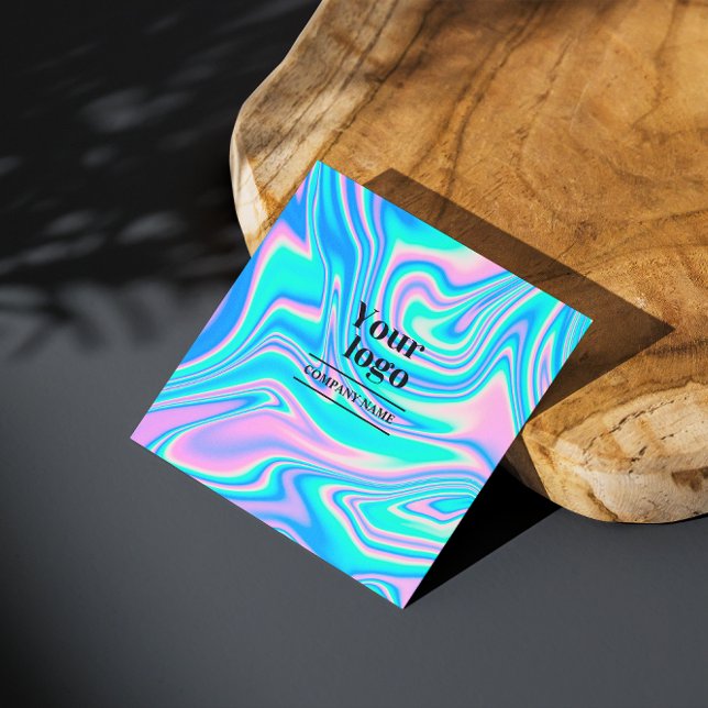 Medieuppföljning för Hologragragrafisk Social-kod  Fyrkantigt Visitkort (Instagram Qr Code Holographic Social Media Follow Square Business Card)