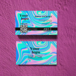 Medieuppföljning för Hologragragrafisk Social-kod  Visitkort